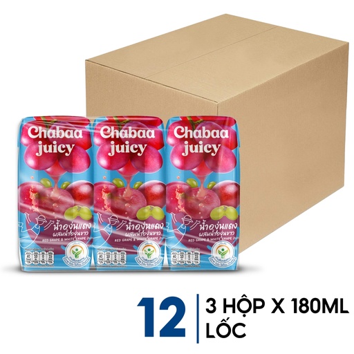 Chabaa Nước Ép Nho Đỏ Và Nho Trắng 36 Hộp x 180ml (THÙNG)